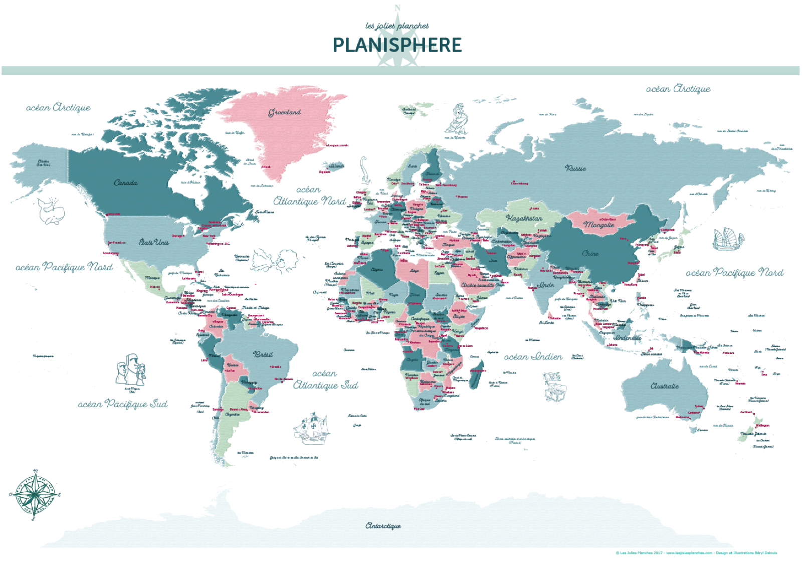 Planisphère - Les Jolies Planches