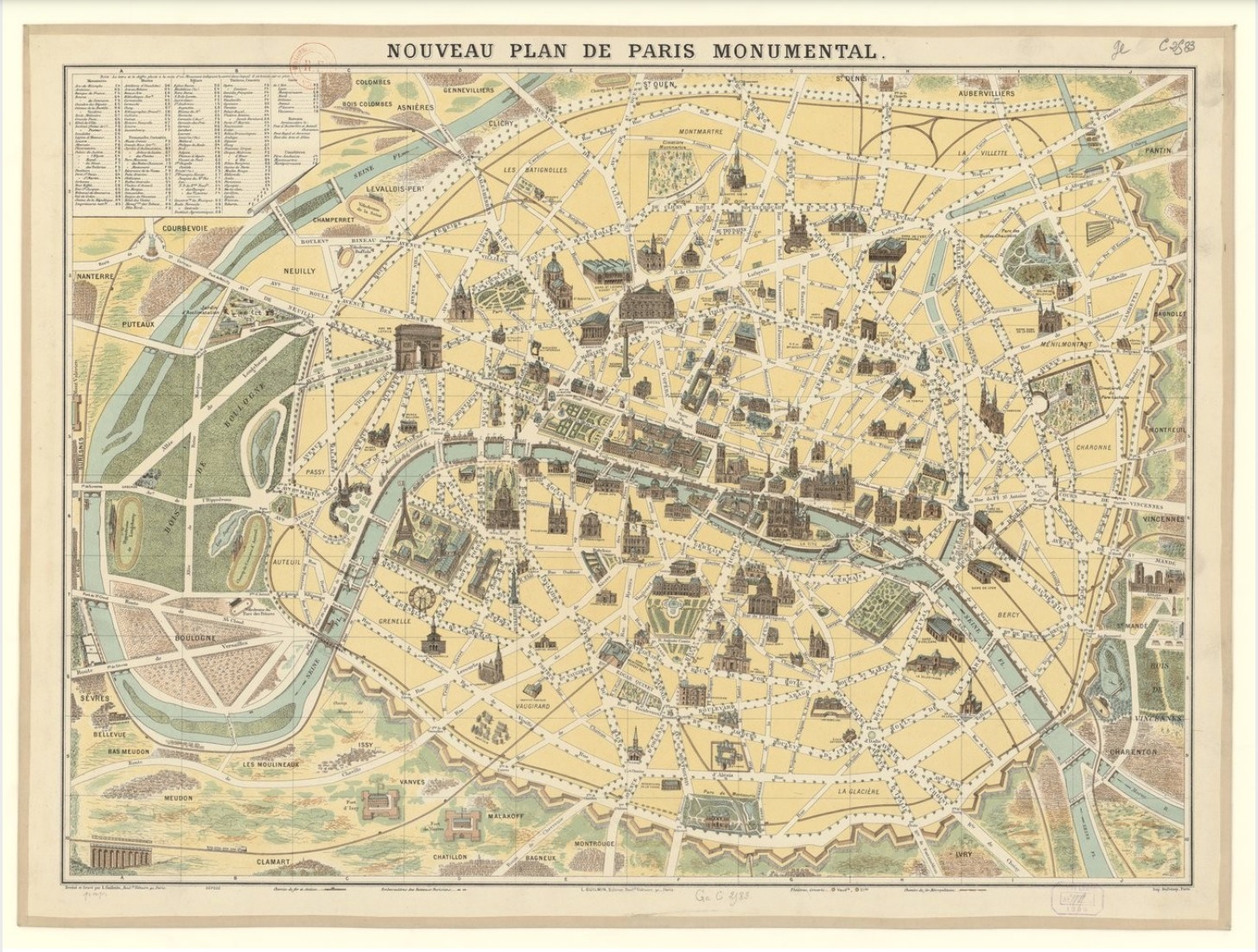 Numérisation du Nouveau Plan de Paris Monumental de 1922, avant retouches numériques par Les Jolies Planches