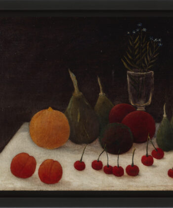 Peinture à l'huile, nature morte aux cerises par le douanier rousseau, musée d'art moderne