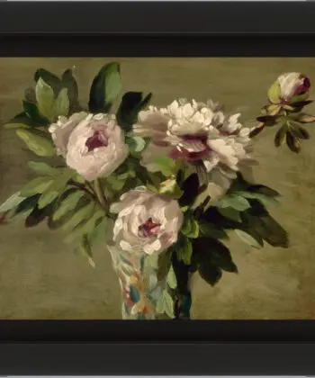 peinture à l'huile bouquet de pivoines blanches par Laurent Ernest Joseph