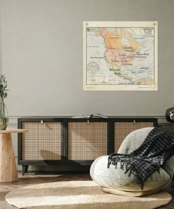 America Map by Vidal-Lablache, vintage reissue from the French National Library collections