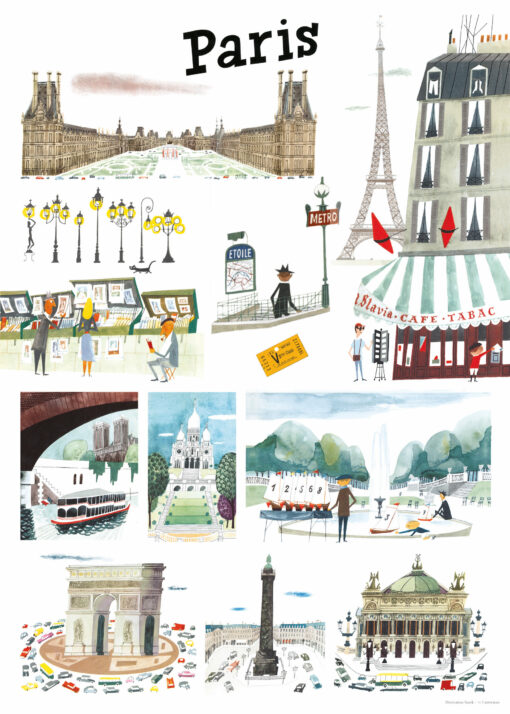 découvrir paris et ces monuments, ville lumière illustrée par Sasek