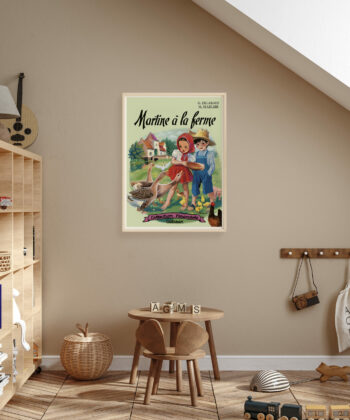chambre d'enfant avec affiche Martine à la ferme