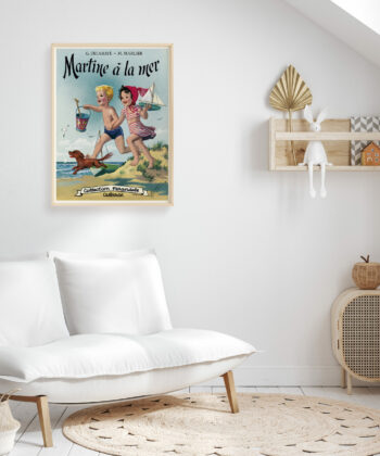 chambre d'enfant avec affiche Martine à la mer