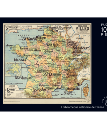 Puzzle France des villes par Vidal-Lablache 1000 pièces en partenariat avec la BNF