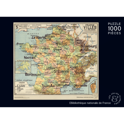 Puzzle France des villes par Vidal-Lablache 1000 pièces en partenariat avec la BNF
