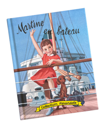Carnet de papeterie reprenant la couverture de l'album Martine en bateau